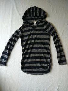 Ultra Teexe Maternity Hooded Blue And Grey Striped Long Sleeve Sweater W Size Xl - Picture 1 of 12