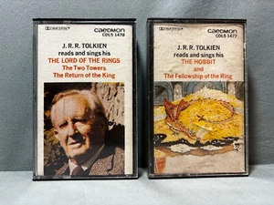 JRR Tolkien Reads & Sings His Hobbit, Lord of the Rings - 1975 Cassette Tapes x2 - Picture 1 of 7