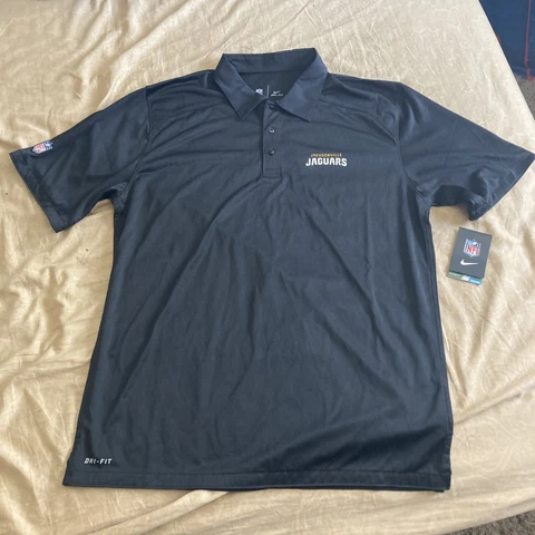 Nike Jacksonville Jaguars Black Dri-Fit Polo Shirt Size MEDIUM NFL Football NWT Cover