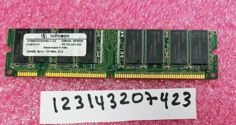 256MB SDR SDRAM SD PC133 PC 133MHZ 133 CL2 168PIN NON-ECC UDIMM  INTEL PC RAM  - Image 1 of 1