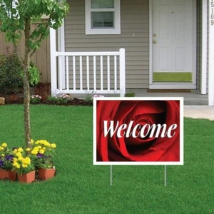 Welcome Wedding Yard Sign with stakes - 18"x24" - FREE SHIPPING - Picture 1 of 3