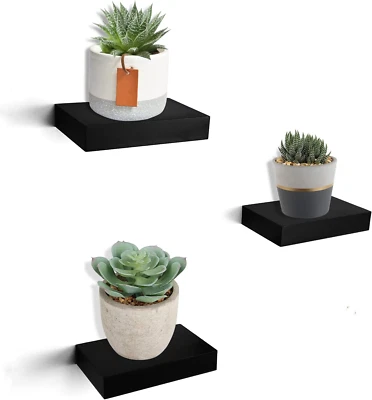 HAO Small Floating Shelf 6 Inch Wall Mounted Mini Hanging Display Shelves for Li - Image 1 of 4