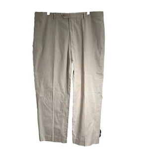 Bullock & Jones Hombre 40 Pantalones Pantalones Pantalones Hechos en Italia Beige Pin Rayas - Imagen 1 de 9