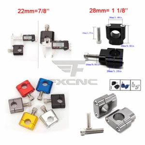 22 28mm Motor HandleBar Fat Bar Mount Clamp Adaptor NINJA 250R 300R 650R ZX6R ZX - Picture 1 of 18