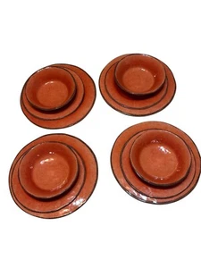 12 Pcs Tag Living Melamine Dinner, Salad & Bowls 3 Pcs Service For 4 Orange - Picture 1 of 6