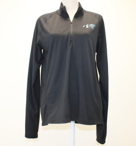 Nike Dri Fit Womens Black NFL Carolina Panthers Long Sleeve 1/4 Zip Size Large
