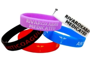 5X RIVAROXABAN Pulsera Pequeña Medicada Pulsera de Alerta de Conciencia Médica NUEVA - Imagen 1 de 1