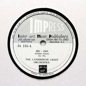 LANSDOWNE LIGHT ORCHESTRA ""Jig-Jag/Fiddlers Frivol"" (E+) IMPRESS IA-155 [78] - Bild 1 von 2