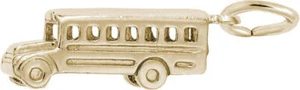 Gold-Plated Sterling Silver School Bus Charm by Rembrandt - Picture 1 of 2