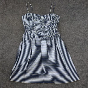 Polo Ralph Lauren Dress Womens 10 Blue White Sundress Summer Lined Striped A - Picture 1 of 10