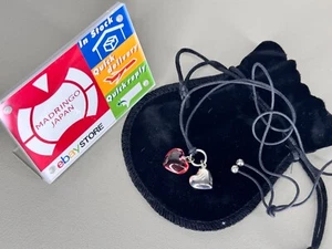 Baccarat crystal pendant double heart clear pink & silver choker necklace - Picture 1 of 5