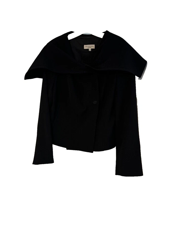 Chaqueta forrada ajustada negra asimétrica vintage IVAN Grundahl talla 42 Foto 1 de 4