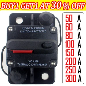 50A-300A AMP Car Circuit Breaker Fuse Reset Waterproof 12V-48V DC Car Boat Auto - Picture 1 of 26