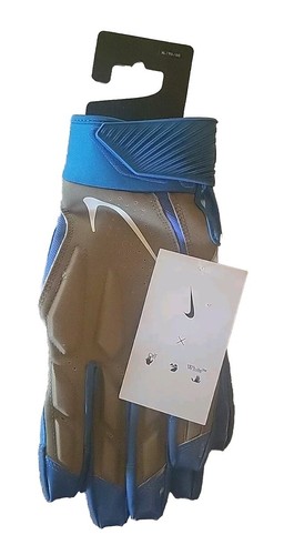 Guanti calcio uomo Nike Off White Virgil Abloh taglia XL DV3792 426 blu nuovi con etichette!