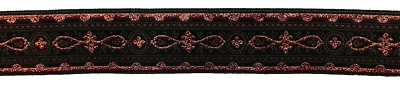 FITA METÁLICA DE COBRE E TECIDO PRETO - aprox. 1 1/8" de largura, 1 jarda 8" de comprimento - #35 - Imagem 1 de 4