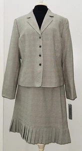 NWT STUDIO Tahari-Levine Co Lindsay Skirt Jacket Suit Jacket Grey Set Sz 16 $180 - Picture 1 of 3