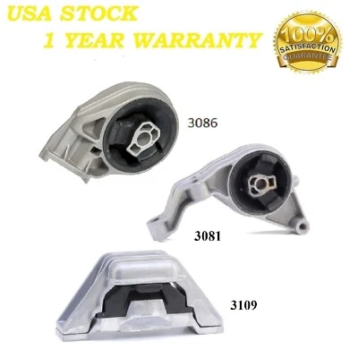 3 PIEZAS MONTAJE MOTOR Y TRANS AJUSTE Pontiac G4, G5, PURSUIT 2.2L y 2.4L - Transmisión automática. Foto 1 de 4