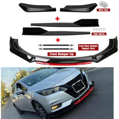 For Nissan Sentra Front Rear Bumper Lip Spoiler Splitter Side Skirt Strut Rods — 第 1/4 张图片