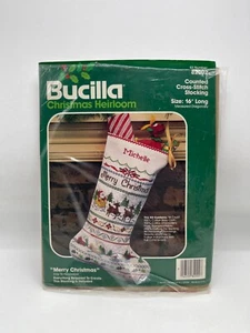 Medias punto de cruz Bucilla Heirloom Feliz Navidad muestrador personalizado - Imagen 1 de 5