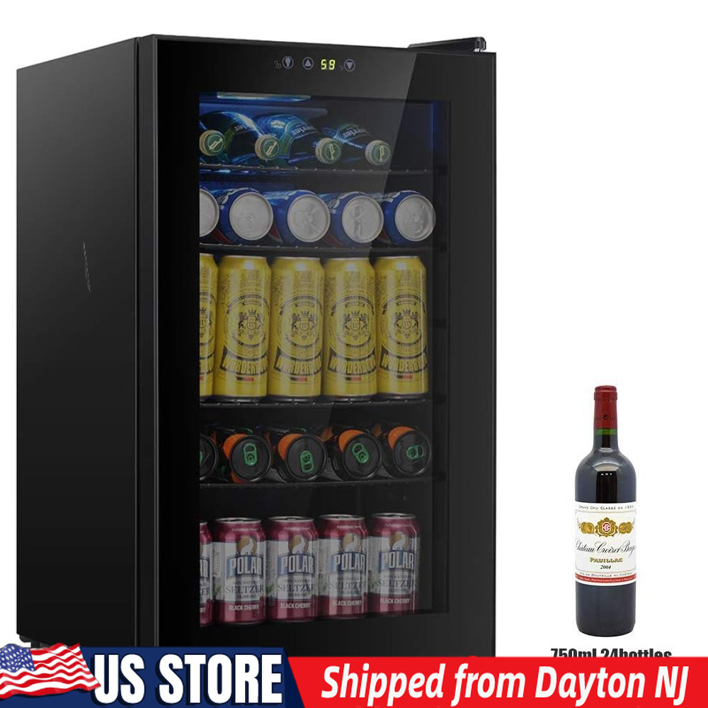 85 Can Mini Wine Cooler, Beverage Refrigerator, Glass Door Beer from Dayton NJ