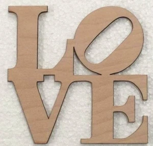 (3) 2 Inch x 2 Inch Wood LOVE sign plaque cutout.  Great for scrapbooking. - Picture 1 of 1