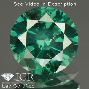0.79 cts. CERTIFIED Round Cut SI3 Vivid Peacock Blue Loose Natural Diamond 26477