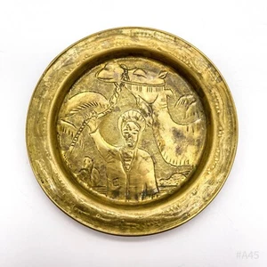 Antique Plate Brass With Prägedekor Marrokanisch - 9cm Diameter - Picture 1 of 7