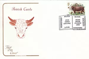 (120857) British Cattle GB Cotswold FDC Hereford Herd Book Society 1984 - Picture 1 of 1