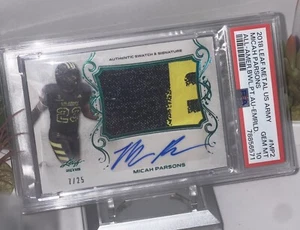 MICAH PARSONS 2018 LEAF HS AA ARMY ROOKIE CARD RC RPA #/25 PSA GEM 10 POP 1 ! - Picture 1 of 11