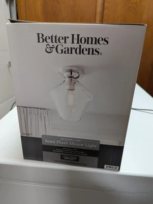 Luz de montaje semi-al ras Better Homes and Gardens acabado de níquel Carlton Park Foto 1 de 2