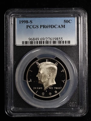 Medio dólar Kennedy 1998-S prueba 50C graduación profesional PR69 DCAM Foto 1 de 4