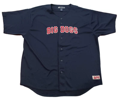 Camiseta deportiva vintage Y2K BIG DOGS 83 azul marino abotonada - 2XL para hombre Foto 1 de 4