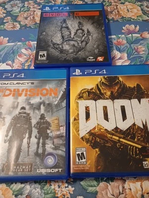 Lot Of Three PS4 Shooters Doom Evolve Division - Image 1 of 4