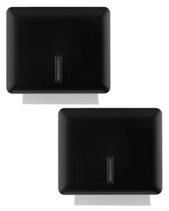 Multifold Paper Towel Dispenser Wall Mount Black 2-Pack Folded Hand Towel Dis... - Picture 1 of 7