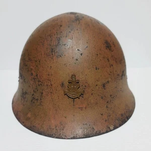 Former Japanese Army original helmet with replica insignia WWⅡ military IJA IJN - Picture 1 of 1