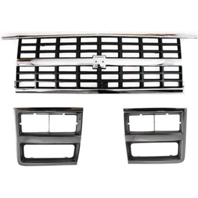 Grille and Headlight Door Kit For 89-91 Chevy Blazer R1500 Suburban Chrome Shell - Image 1 of 4