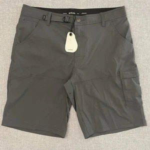 Prana Zion Stretch Herren 35 10 Schrittlänge Stretch Cargo Schatten Gürtel Shorts neu - Bild 1 von 9