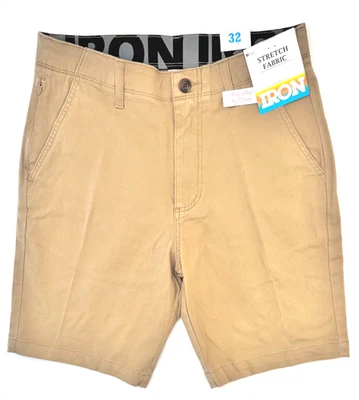 Pantalones Cortos Elásticos IRON CO Para Hombre (TALLA 32) Cintura Flexible Frente Plano ¡BOARDWALK! Foto 1 de 4