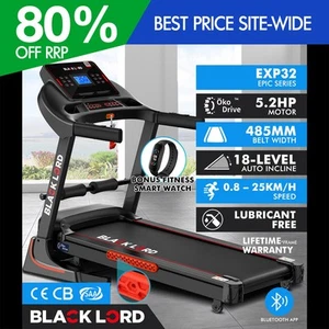 BLACK LORD Treadmill Electric Auto Incline Home Gym Exercise Run Machine EXP32 - Picture 1 of 12