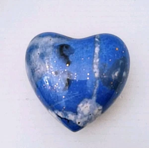Vintage Christian Dior Faux Lapis & Gold Heart Shaped Trinket Box Porcelain - Picture 1 of 15