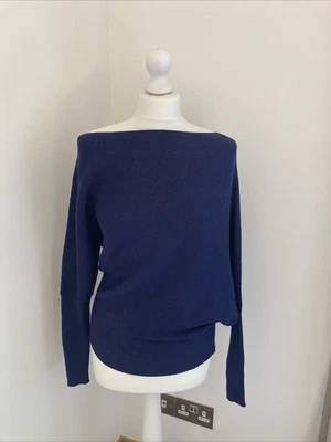 Reiss Off The Shoulder Asymmetric Jumper Blue With Silver Sparkle Size M BNWT - Image 1 of 4