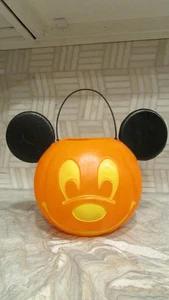 Disney 10" Plastik Mickey Mouse Kürbis Trick or Treat Halloween Süßigkeiten Eimer - Bild 1 von 3