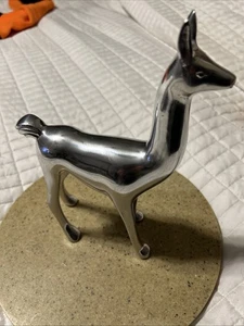 Nate Berkus Metal Llama Deer Figurine Home Decor Silver Tone Sculpture Christmas - Picture 1 of 12
