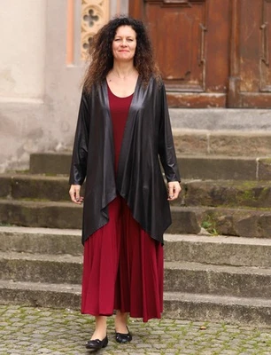 MAGNA - Lagenlook JACKE KUNSTLEDER Gr 44 - 58 - schwarz - Bild 1 von 4