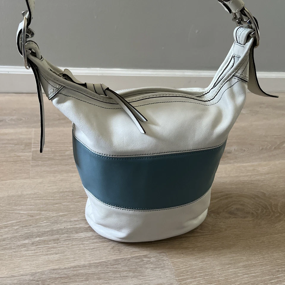 Bolso Cubo Coach Vintage Bleecker Rugby Tattersall Cuero de Vaca 13357 Foto 1 de 4