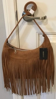 Bolso de mano con flecos de Forever 21, tostado, nuevo con etiqueta Foto 1 de 4