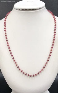 18K Gold Necklace W/ Faceted Ruby - Picture 1 of 6