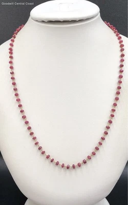 18K Gold Necklace W/ Faceted Ruby - Image 1 of 4