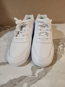NIKE EBERNON LOW Men’s 10.5 Triple White Sneaker Shoes AF1 AQ1775 100 Size 11 - Picture 1 of 7