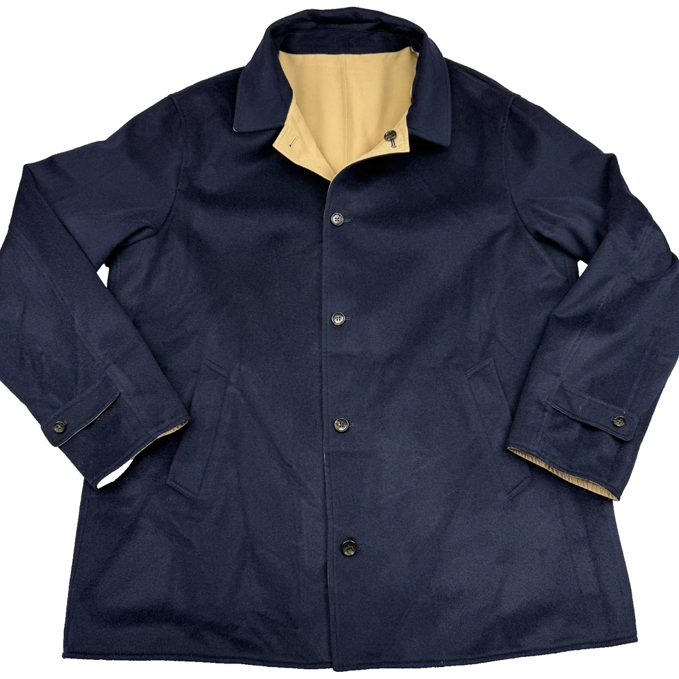 Peter Millar Reversible Jacket 2XL Blue Tan Wool Cashmere Blend Outerwear 2 in 1 - Image 1 of 4